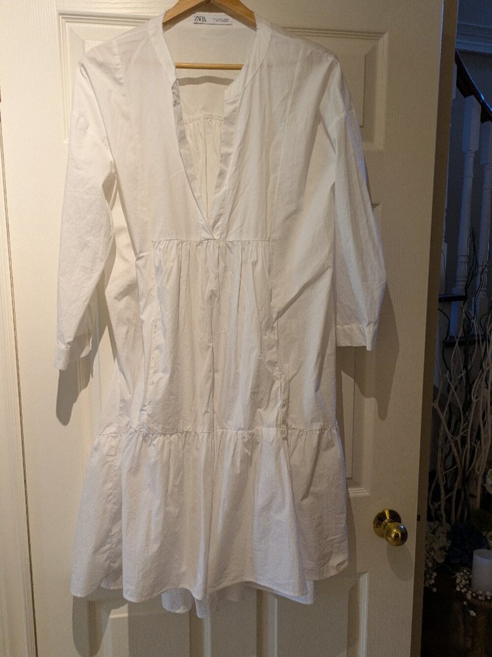 Zara White Ruffle Dress - Picture 4 of 9